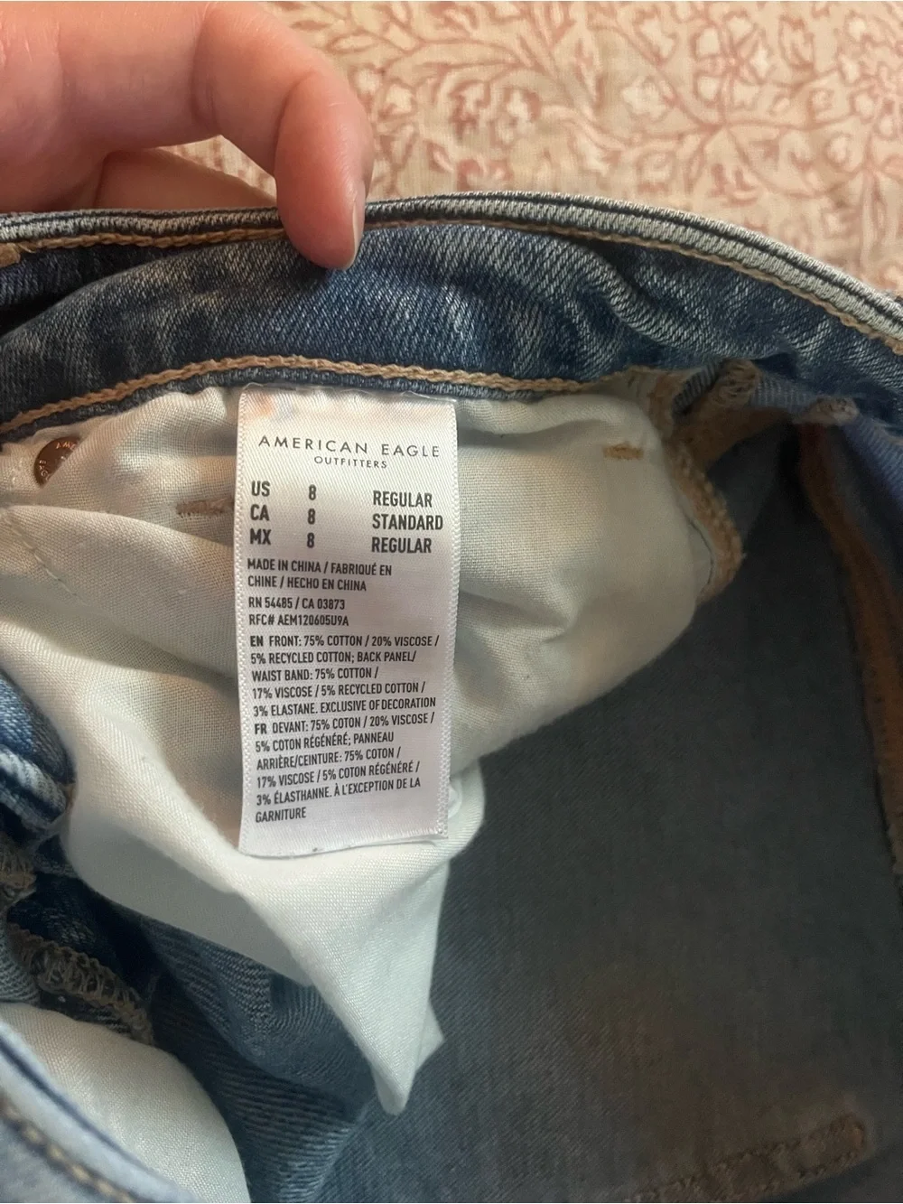 American Eagle Classic Blue Denim Ripped Jeans